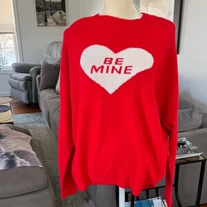 Red Valentine Heart Sweater NWT
